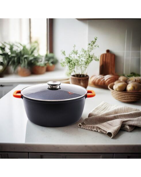 Faitout anti-adhésif céramique Greblon CK2 induction noir - D.36 cm