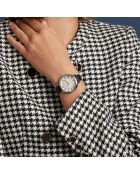 Montre Femme Rose en Cuir noire