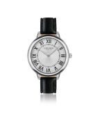 Montre Femme Rose en Cuir noire