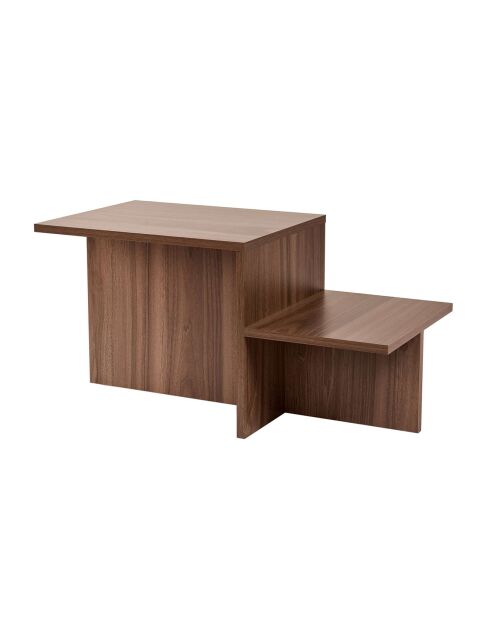 Table basse Harmony noyer - 80x40x40 cm