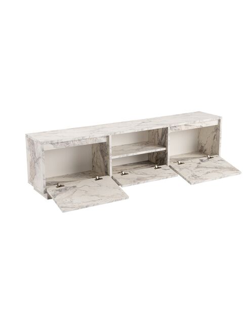 Meuble TV Vanguard marbré - 160x42x29.5 cm