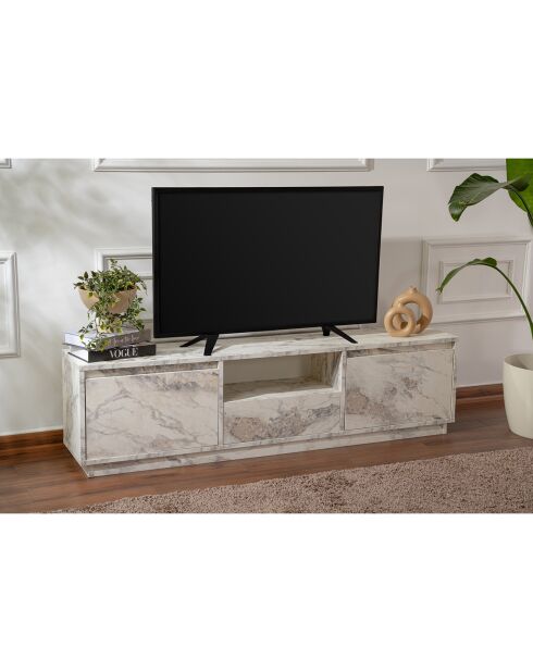 Meuble TV Vanguard marbré - 160x42x29.5 cm