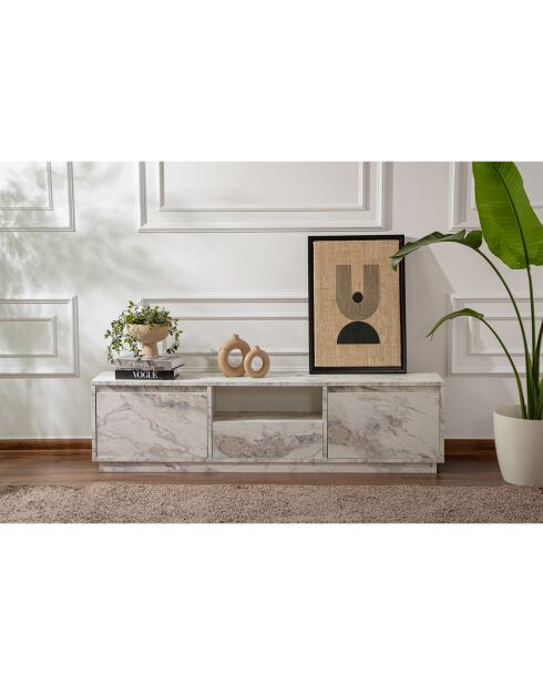 Meuble TV Vanguard marbré - 160x42x29.5 cm