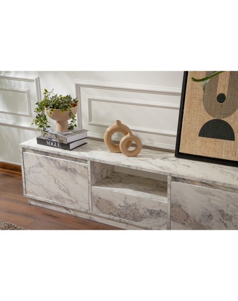 Meuble TV Vanguard marbré - 160x42x29.5 cm