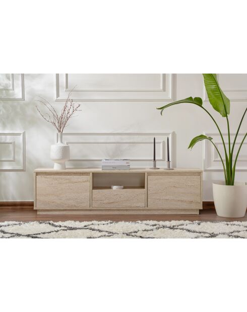 Meuble TV Vanguard travertin - 160x42x29.5 cm