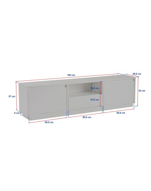 Meuble TV Vanguard travertin - 160x42x29.5 cm
