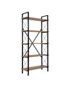 Bibliothèque Elysian pin/noir - 180x90x33.5 cm