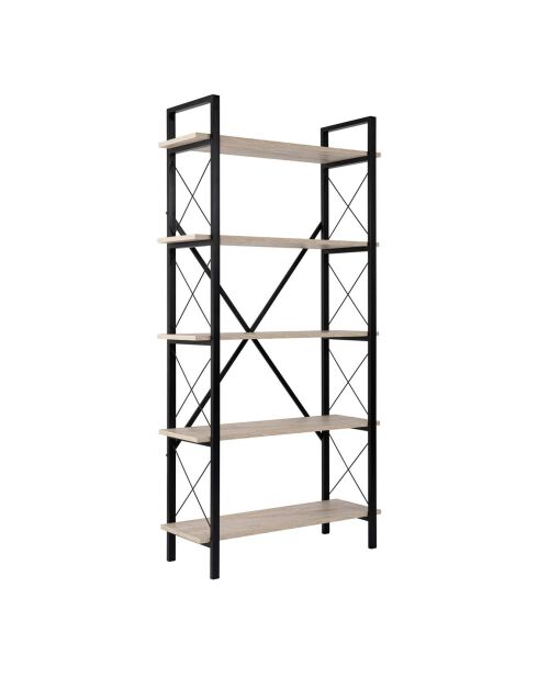 Bibliothèque Elysian travertin/noir - 180x90x33.5 cm