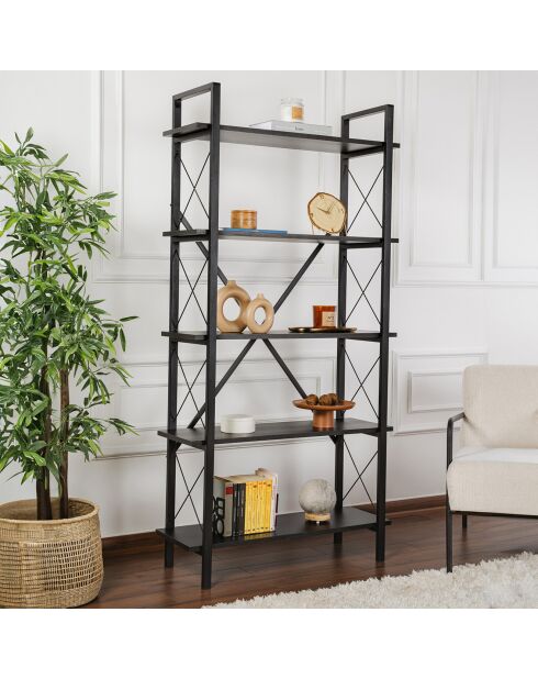 Bibliothèque Elysian noire - 180x90x33.5 cm