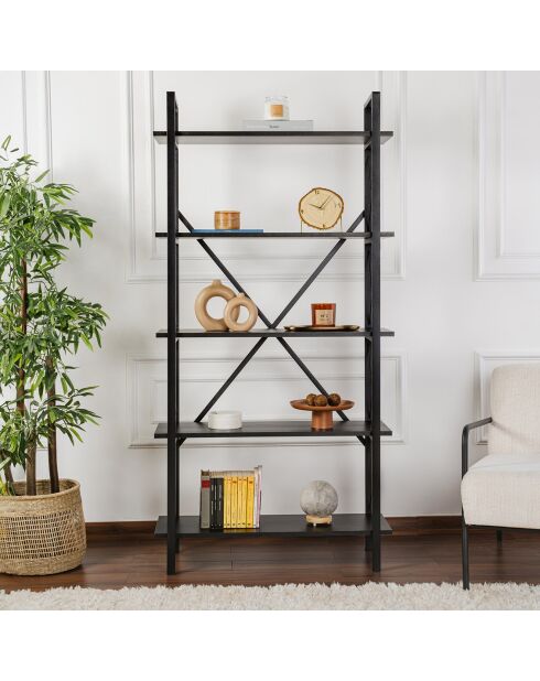 Bibliothèque Elysian noire - 180x90x33.5 cm