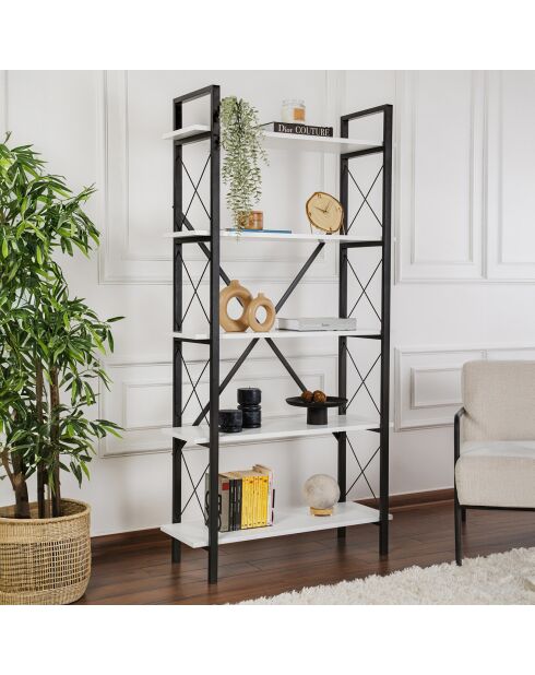 Bibliothèque Elysian noir/blanc - 180x90x33.5 cm