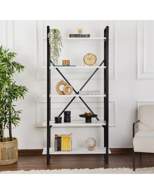 Bibliothèque Elysian noir/blanc - 180x90x33.5 cm