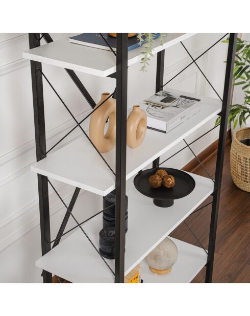 Bibliothèque Elysian noir/blanc - 180x90x33.5 cm