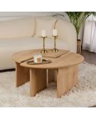 Duo de tables basses Moira chêne - 41xØ90 cm