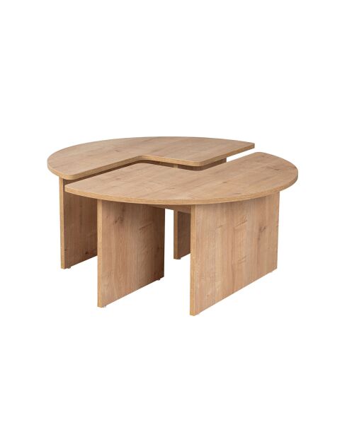 Duo de tables basses Moira chêne - 41xØ90 cm