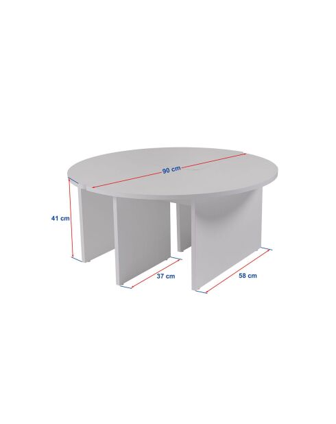 Duo de tables basses Moira chêne - 41xØ90 cm