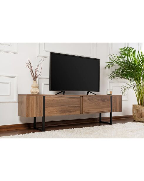 Porta TV Serenity noce/nero - 180x50x29,5 cm