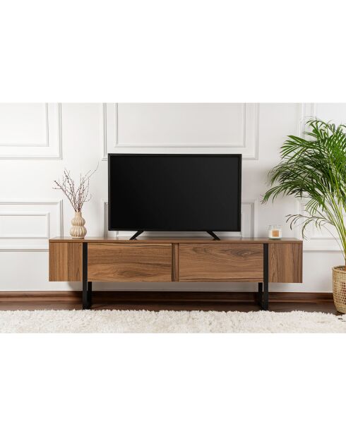 Porta TV Serenity noce/nero - 180x50x29,5 cm