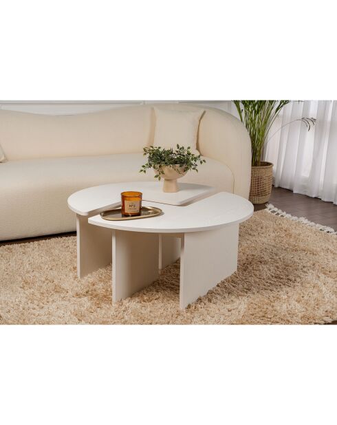 Table basse Moira blanche - 41xØ90 cm