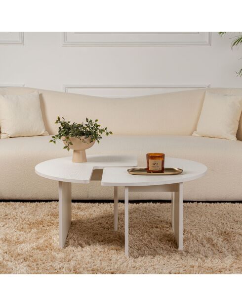 Table basse Moira blanche - 41xØ90 cm