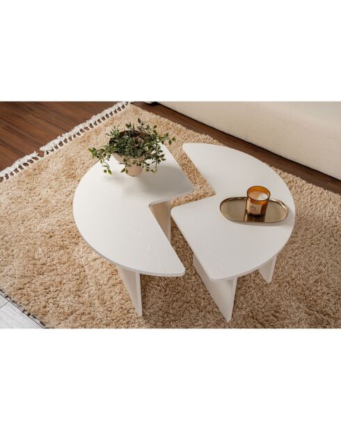 Table basse Moira blanche - 41xØ90 cm