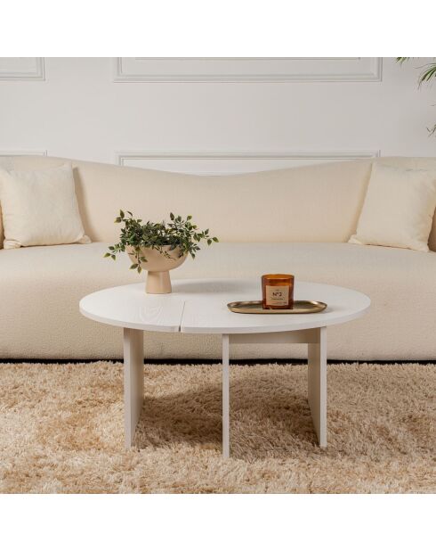 Table basse Moira blanche - 41xØ90 cm