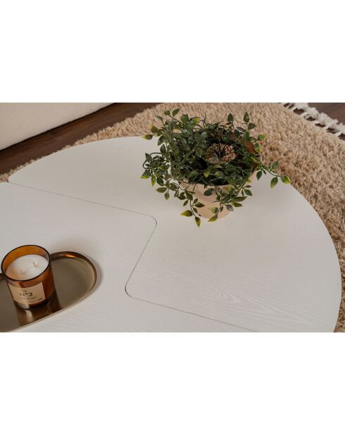 Table basse Moira blanche - 41xØ90 cm