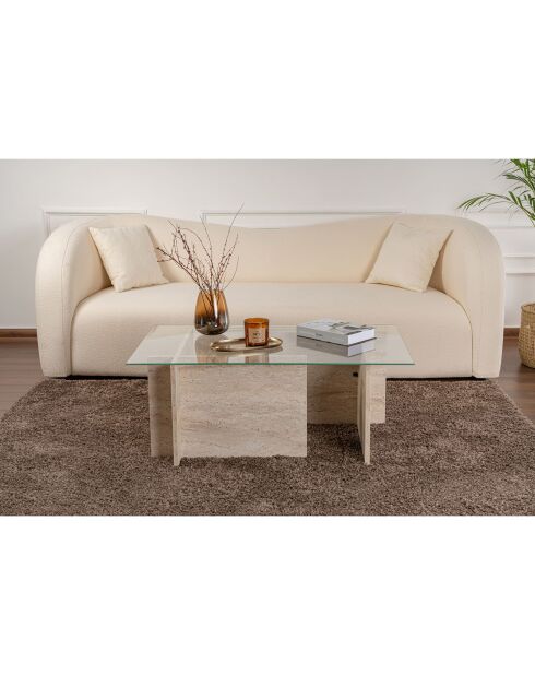 Table basse Vetrino travertin - 105x40x65 cm