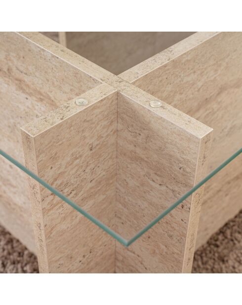 Table basse Vetrino travertin - 105x40x65 cm