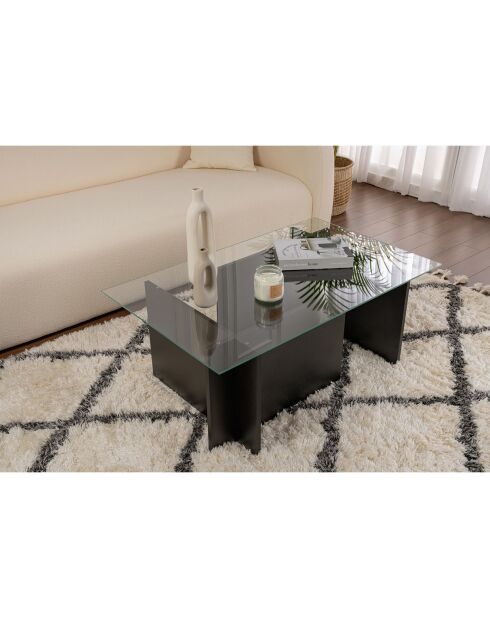 Table basse Vetrino noire - 105x40x65 cm