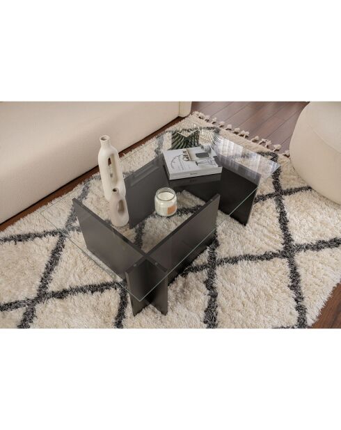 Table basse Vetrino noire - 105x40x65 cm