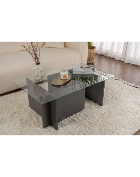 Table basse Vetrino anthracite - 105x40x65 cm