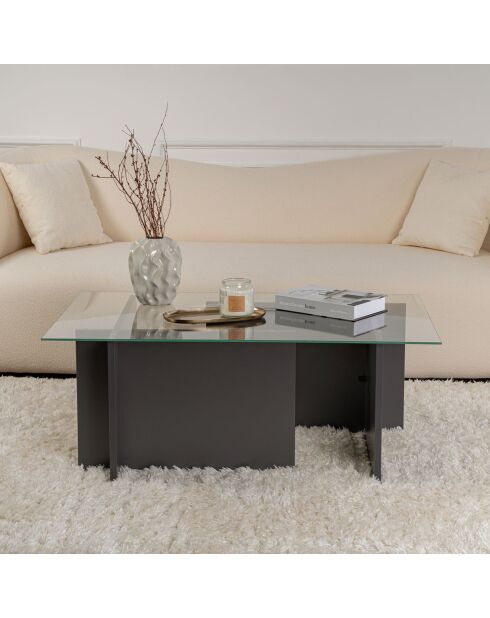Table basse Vetrino anthracite - 105x40x65 cm