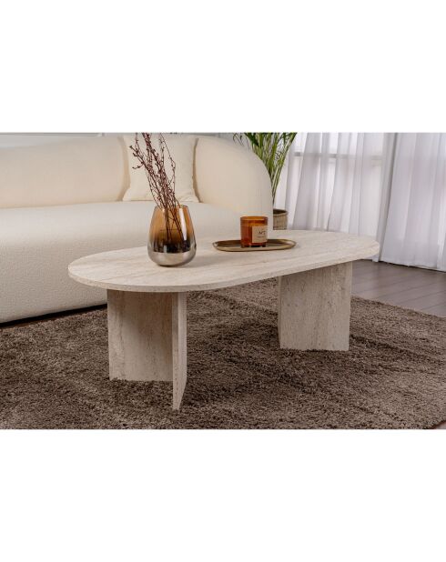 Table basse Sable travertin - 119x40x60 cm