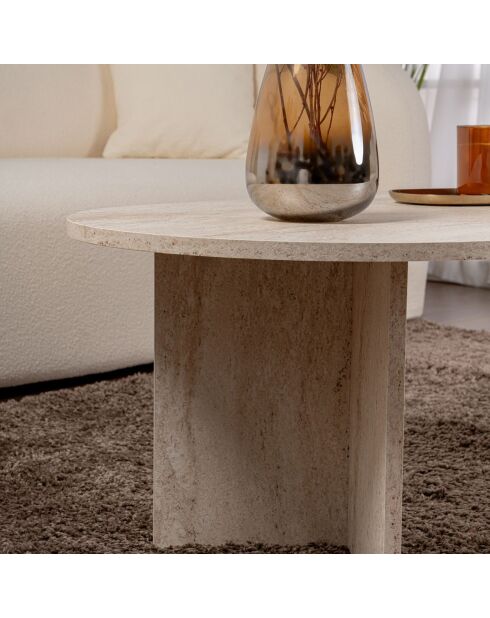 Table basse Sable travertin - 119x40x60 cm