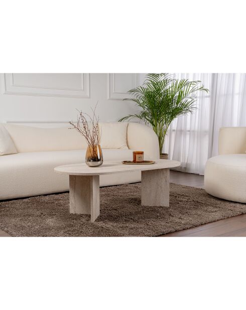 Table basse Sable travertin - 119x40x60 cm