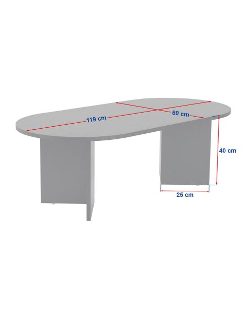 Table basse Sable blanche - 119x40x60 cm