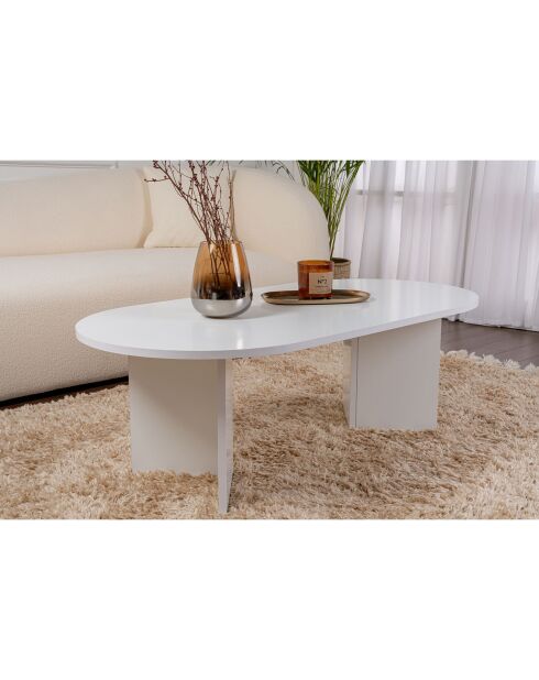 Table basse Sable blanche - 119x40x60 cm
