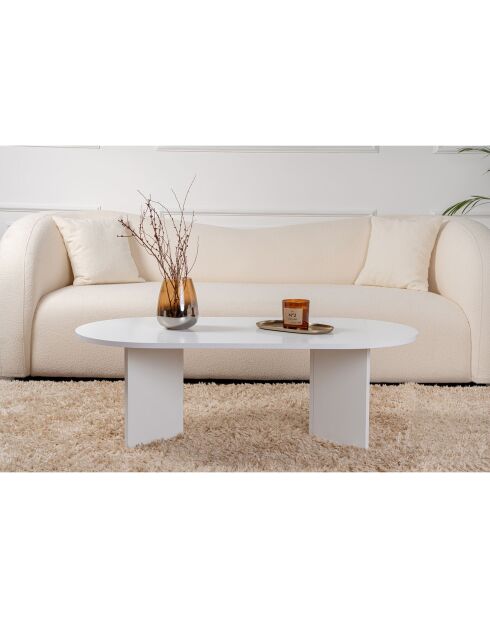 Table basse Sable blanche - 119x40x60 cm