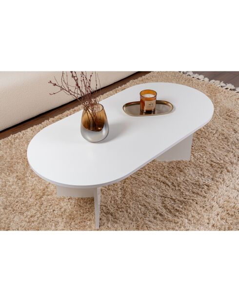 Table basse Sable blanche - 119x40x60 cm