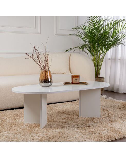 Table basse Sable blanche - 119x40x60 cm