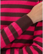 Katzenpullover mit Hibiskus- und Karamellstreifen