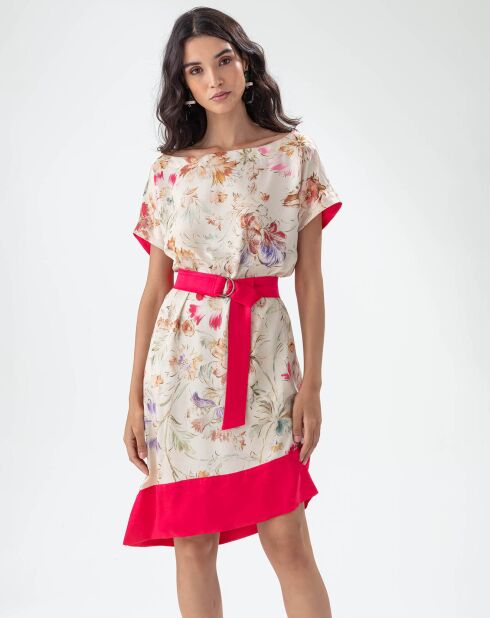 Robe avec ceinture Tribal papyrus/hibiscus