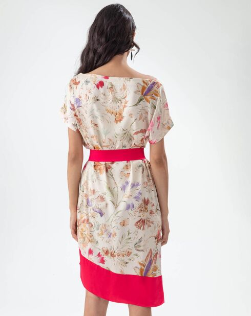 Robe avec ceinture Tribal papyrus/hibiscus