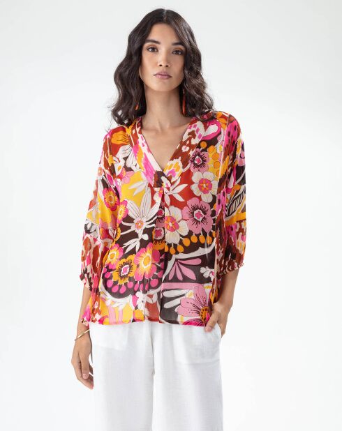 Blusa Lotus ikat/mehndi