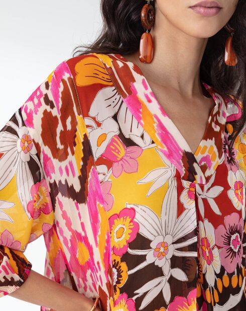 Blusa Lotus ikat/mehndi