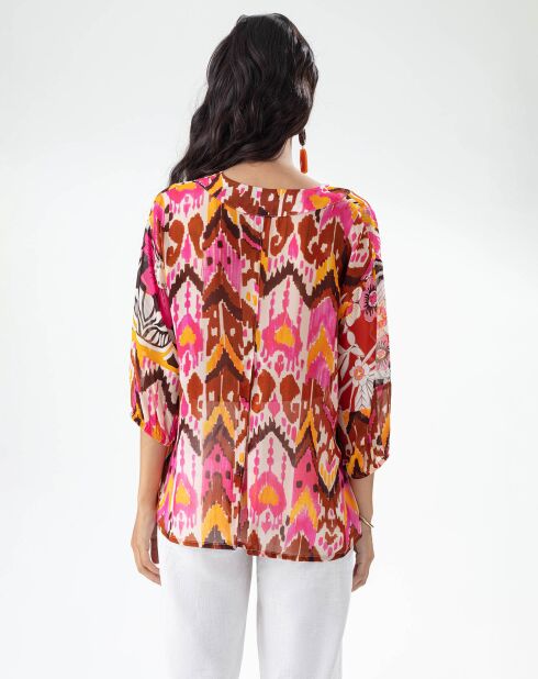 Blusa Lotus ikat/mehndi