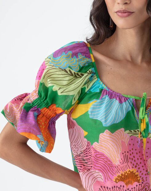 Blouse Chroma color flowers