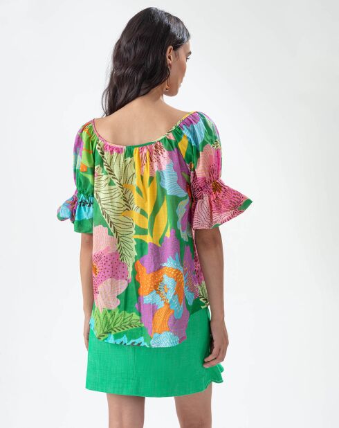 Blouse Chroma color flowers