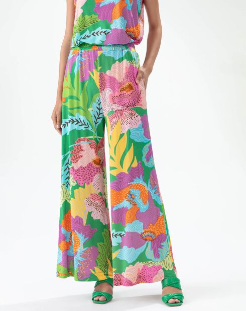 Pantalon Emotion color flowers